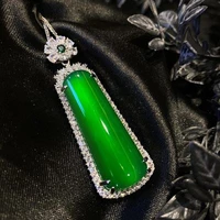 chalcedony wholesale s925 inlaid green natural agate jade stone pendant jewelry holiday gift accessories new fine necklace