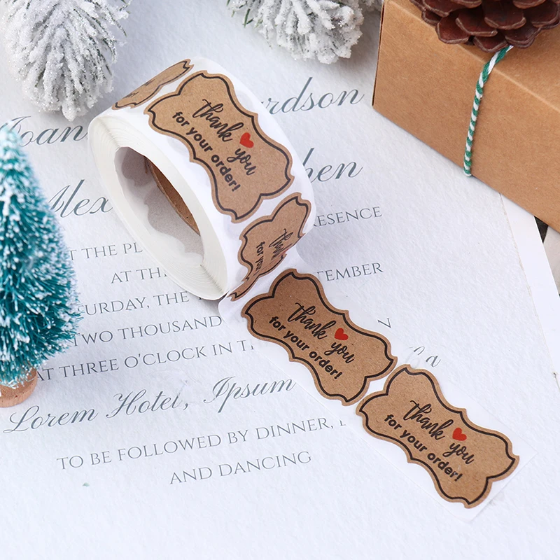 250 шт./рулон ручной работы наклейки &quotСпасибо вам за ваш заказ&quot этикетки из