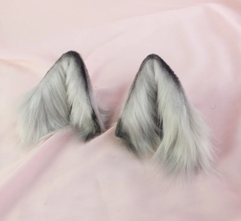 

2020 Original Handmade Plush Animal Stereo Ear Simulation Wolf Ear Beast Ear Cos Ear Clip KC Hairband