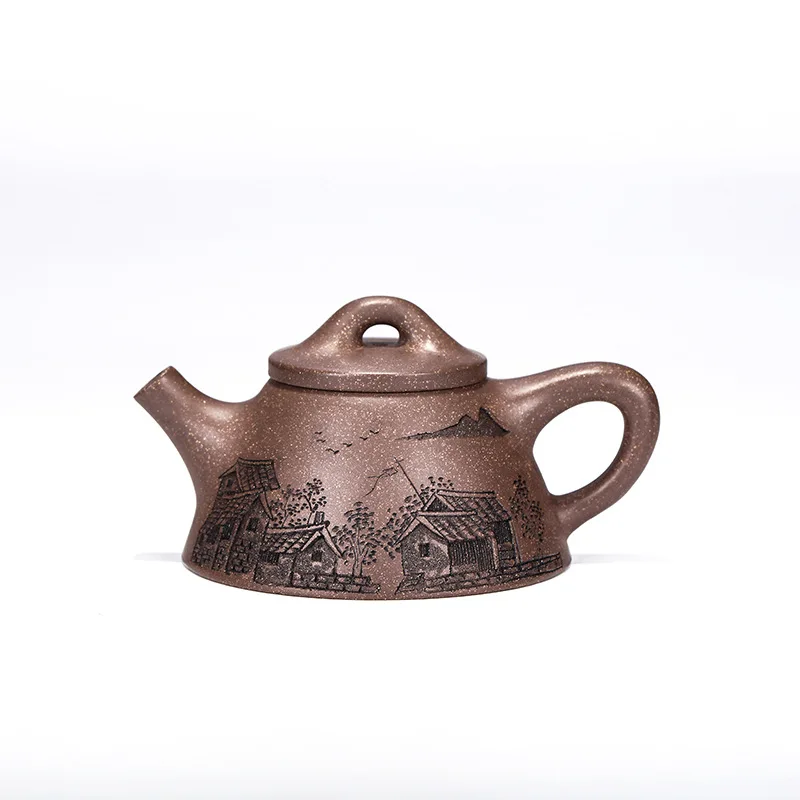

High Temperature Mud Master Stone Scoop Pot Zisha Teapot Yixing Handmade Pot Kung-fu Teaware Purple Clay Drinkware For Puer