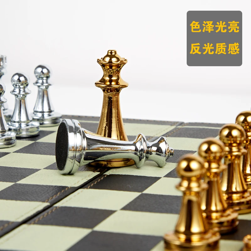 

Metal And Wood Chess Set Large Handmade Games For Teenagers Board Games For Adults Chess Set Luxury Metal Chess Set BG50CS