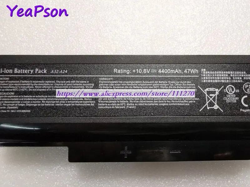 Yeapson A32-A24 10 8 В 4400 мАч настоящая аккумуляторная батарея для ноутбука Msi CX480-IB32312G50SX