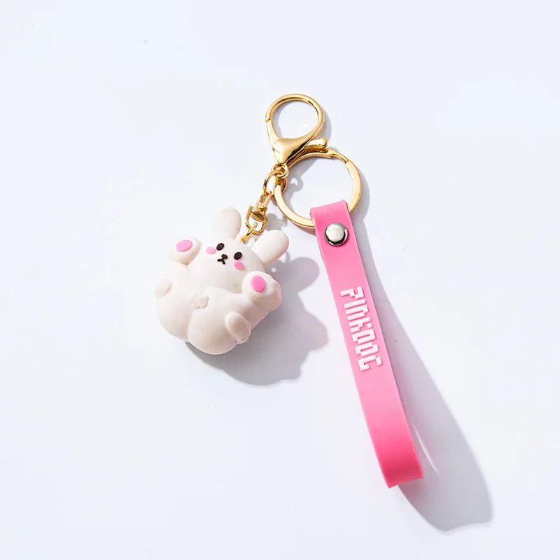 

Cute Hug Rabbit Key Chains Handmade Bags Pendant Fashion Jewelry Ornament Car Keyring New Year Gifts Kids Toys Key Accessories