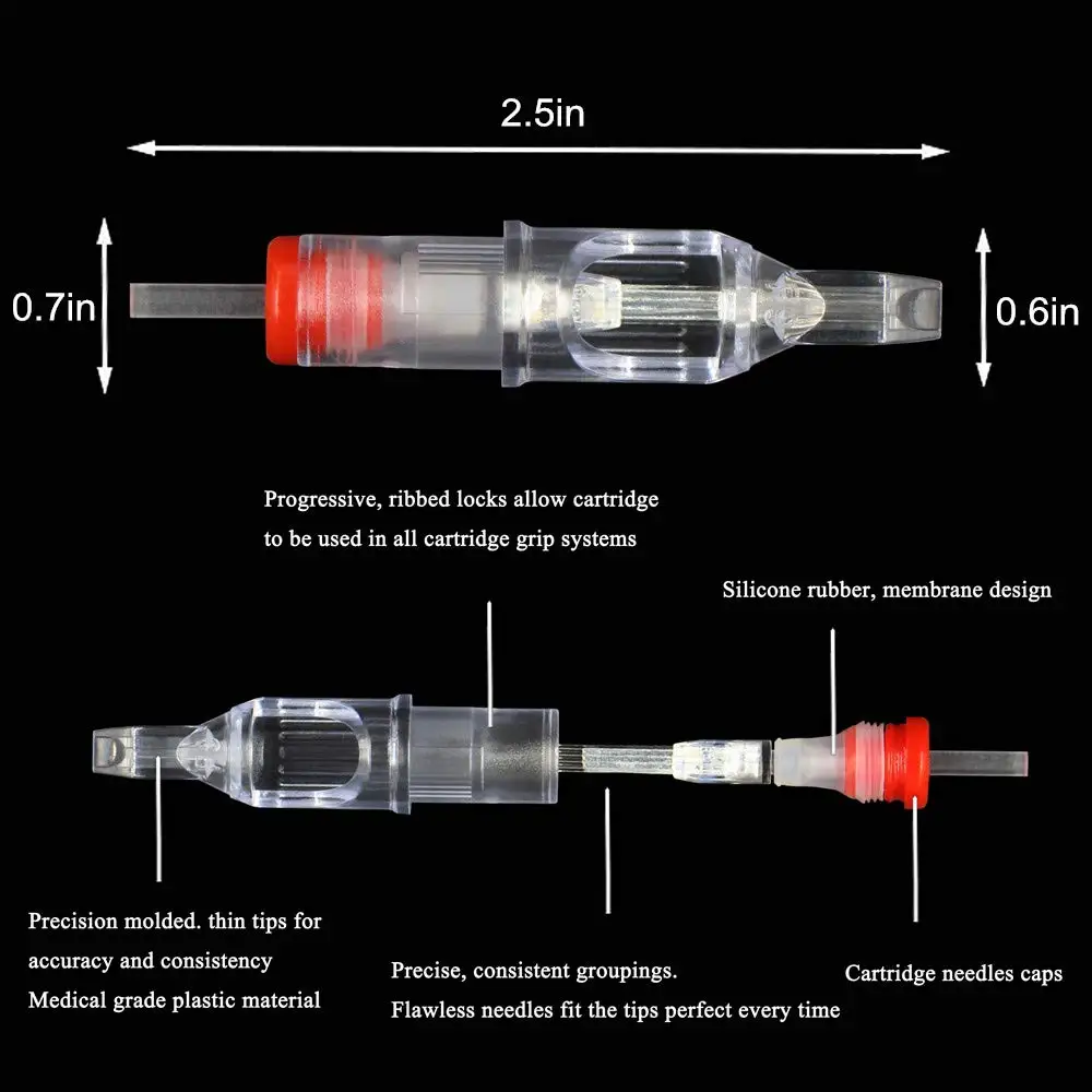 Cartridge Tattoo Needles 20PCS RL RS RM M1 Disposable Sterilized  Tattoo Needle for Tattoo Cartridge Machines Grips Supplies