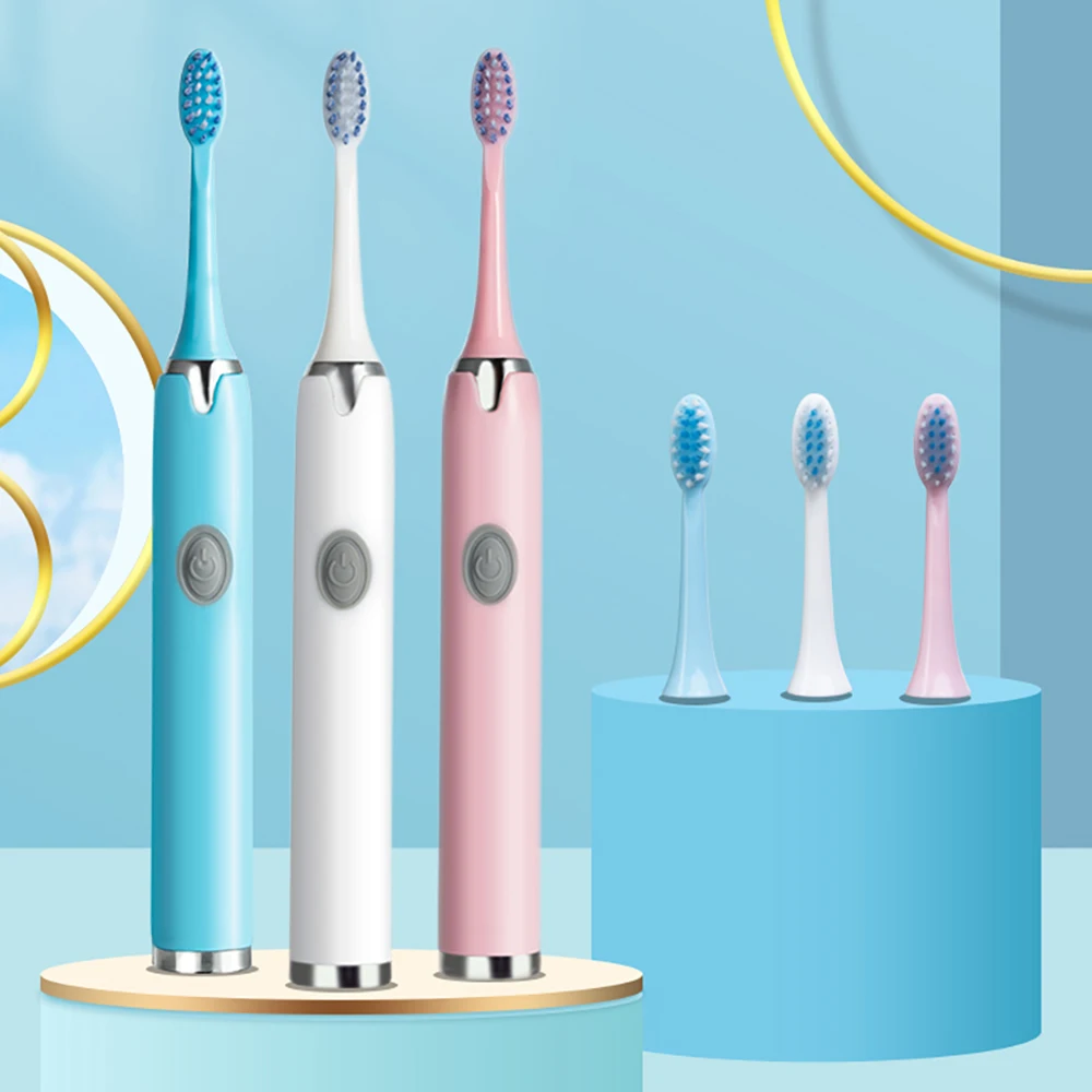 

Ultrasonic Electric Toothbrush for Adult IPX7 Waterproof 5 Replacement Heads Whitening Teeth Timer Smart Brush Tools