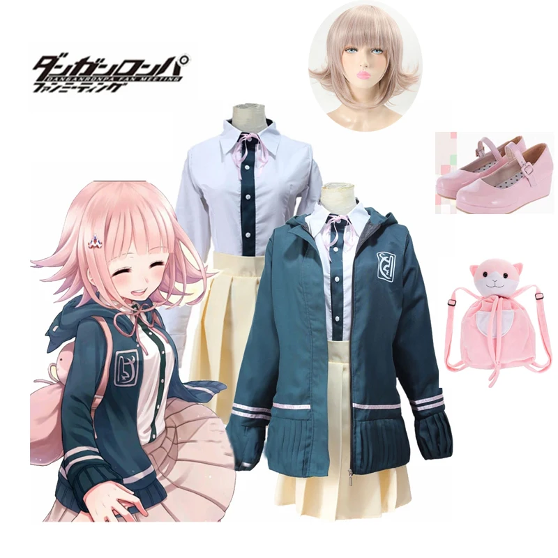Женский костюм для косплея Chiaki Nanami аниме Danganronpa 2 Косплей Униформа Хэллоуина