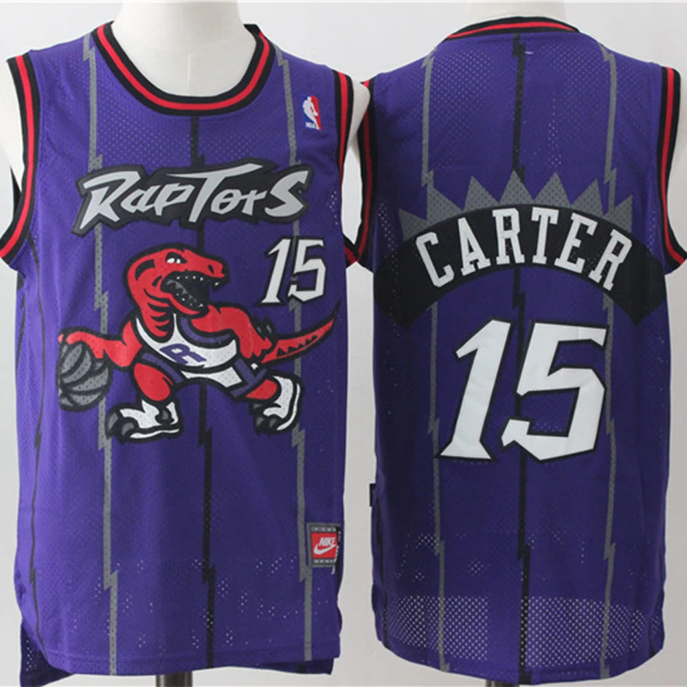 

Toronto Raptors # 1 NBA Basketball Jersey, Limited Edition Vince Carter Dragon # 15 Stitched Mesh Retro Shirt