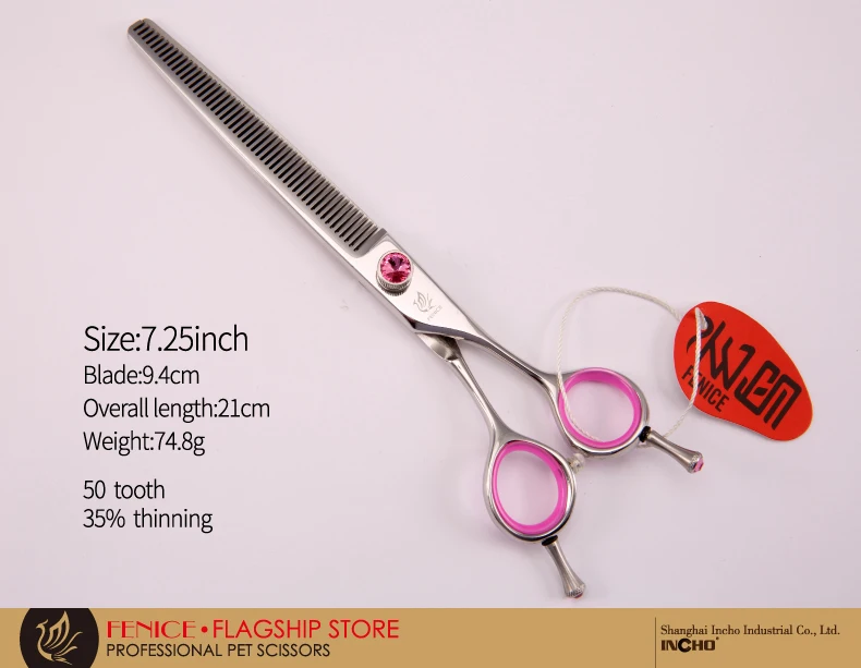 7.25 inch Fenice профессиональные Япония 440C 6,5 дюйма 6,75 7,25 дюймов Собака Ножницы Для Стрижки животных филировочные ножницы истончение 35 - Цвет: 7.25 inch