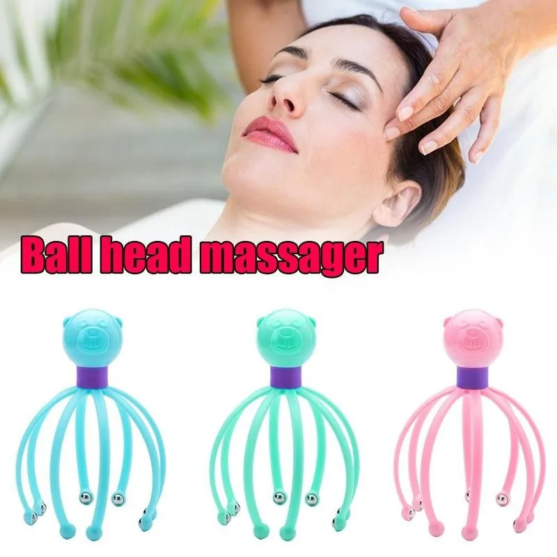 

1pc Head Massager Octopus Scalp Rotating Meridian Stress Relax Spa Healing Neck Massage Beauty Tool Body Health Care Products