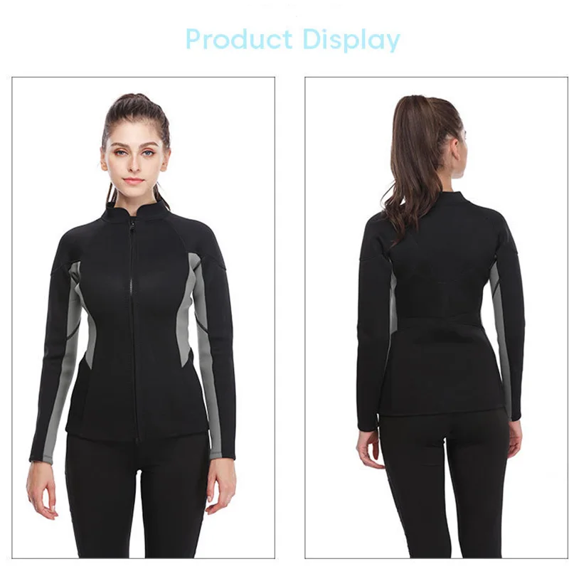 

3MM Protective jellyfish female Diving Suit Swimwear split long-sleeved outdoor diving surfing suit sun protection warmth women
