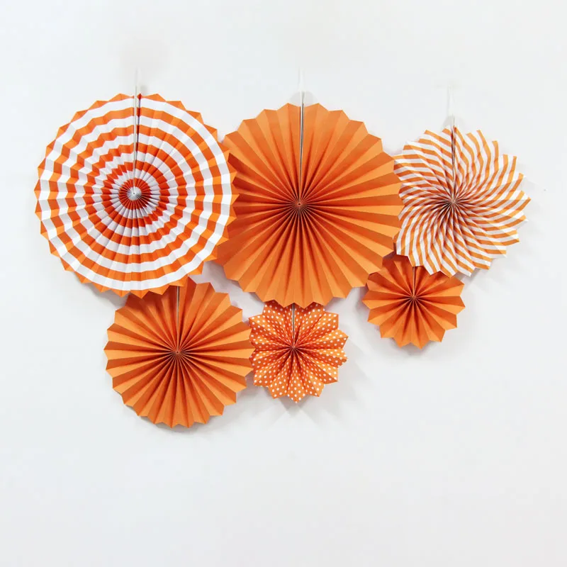 6pcs 16inch Tissue Paper Cut-out Fans Pinwheels Hanging Flower Crafts for Showers Wedding Party Birthday Festival | Дом и сад
