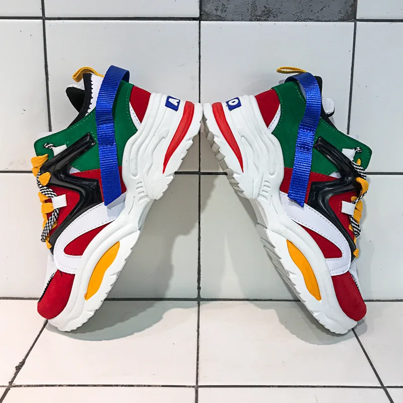 Height Increasing 6 CM Women Running Shoes Red White Sneakers Female Outdoor Sport Shoes Athletic High Heel Cushioning Footwear