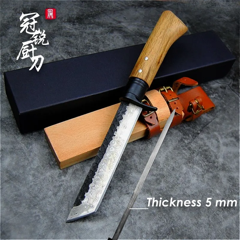 Охотничий нож ручной работы кованые молотые кухонные ножи шеф-повара декор в