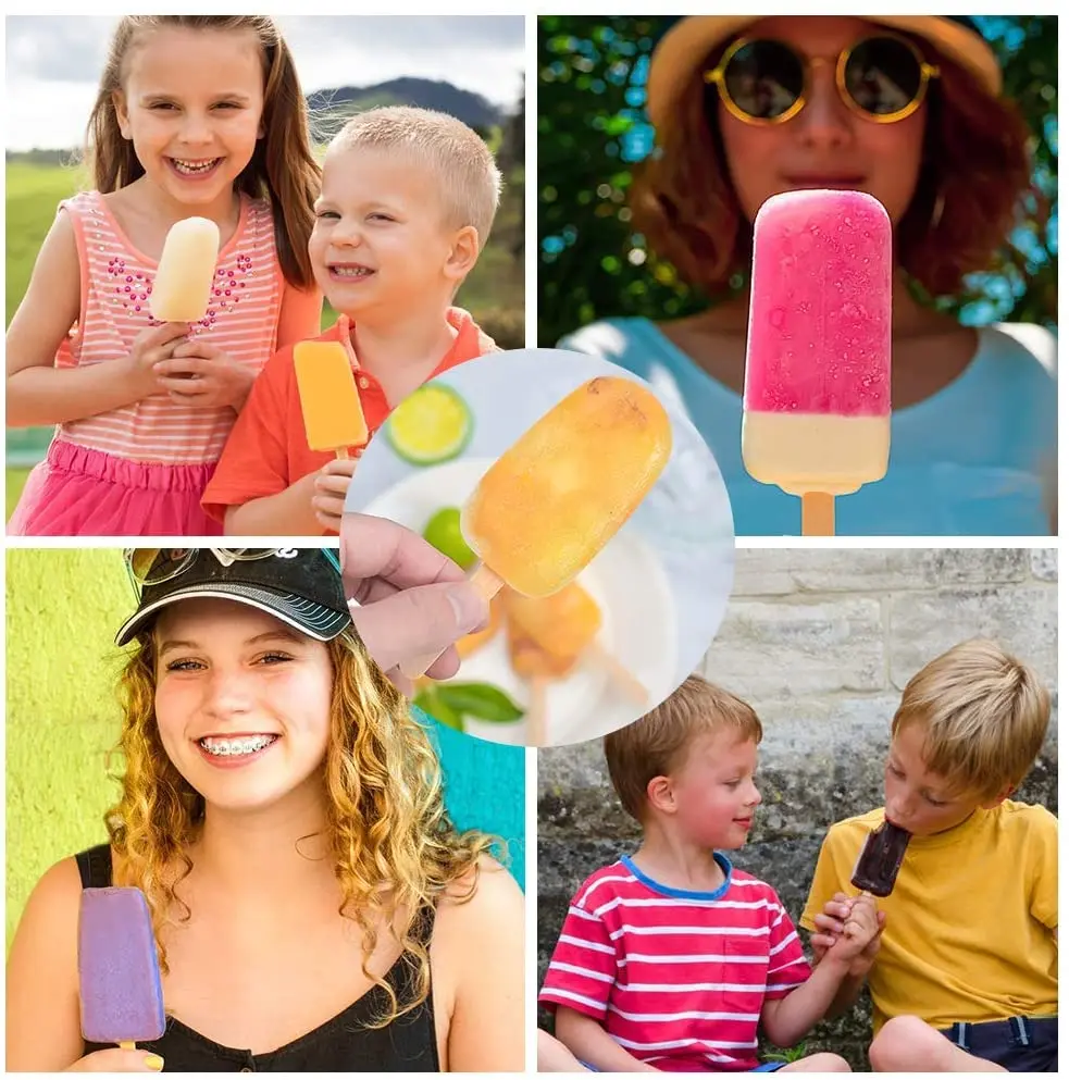 

4 Hole Silicone Ice Cream Mold Popsicle Molds DIY Homemade Dessert Freezer Fruit Juice Ice Pop Maker Cakesicle Mould