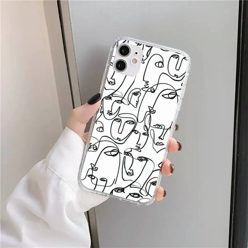 

Funny Face Abstract Cartoon Phone Case Transparent for iPhone 11 12 mini pro XS MAX 8 7 6 6S Plus X 5S SE 2020 XR