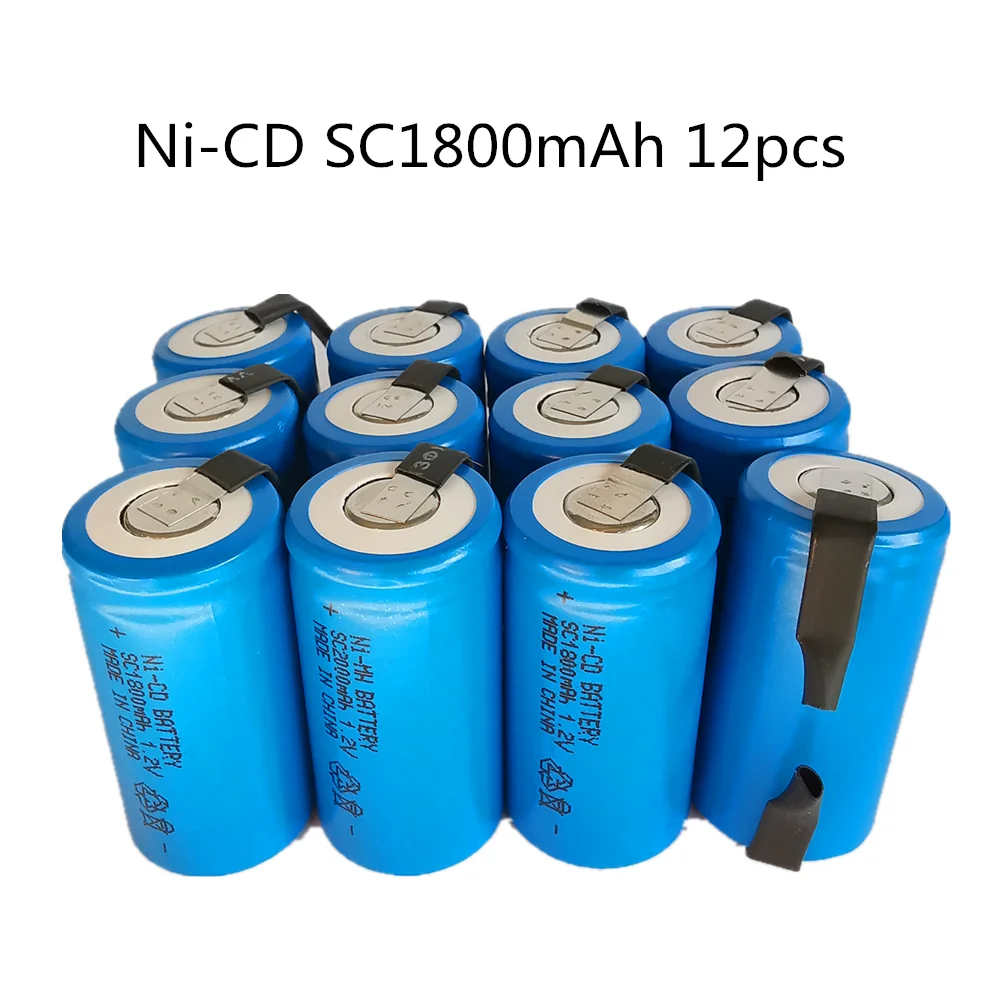 Реальная емкость! 12 шт. SC 1800mah sub c 1 2 v аккумулятор NICD аккумуляторные батареи для