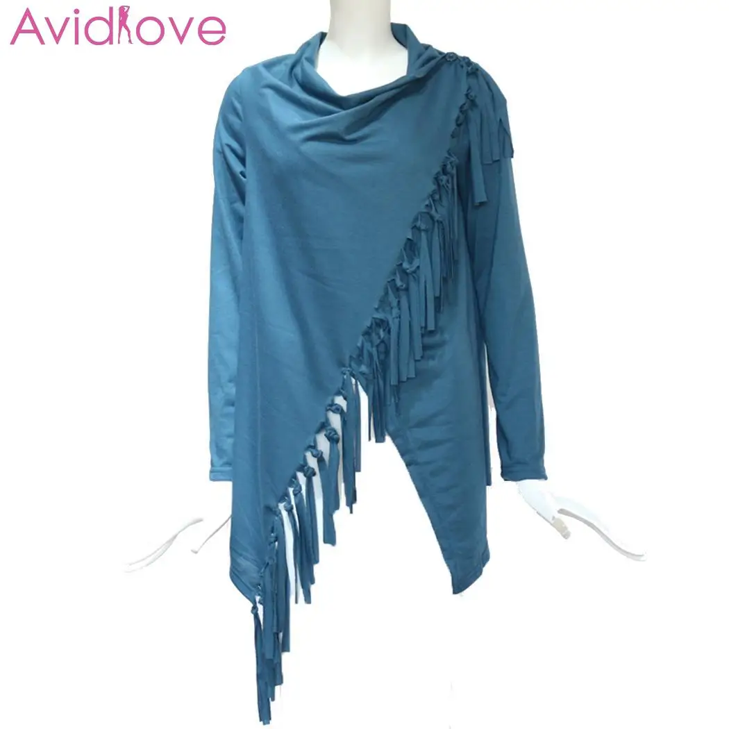 Женский модный зимний шарф с длинным рукавом и кисточками обычный осенний свитер