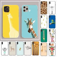 yndfcnb cartoon giraffe phone case for iphone 11 12 pro xs max 8 7 6 6s plus x 5s se 2020 xr case