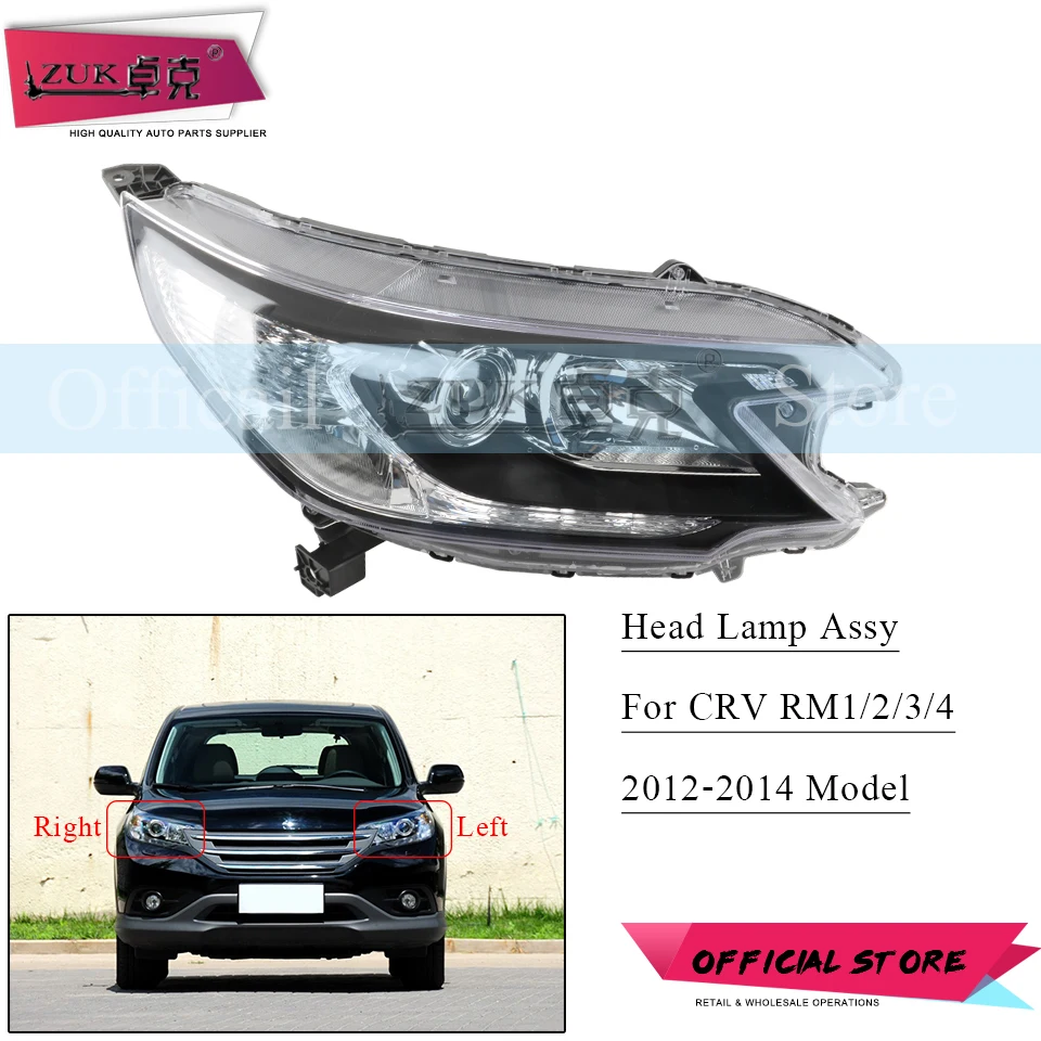 ZUK Авто галогенные лампы HID головной светильник фара в сборе для HONDA CRV 2012 2013 2014 RM