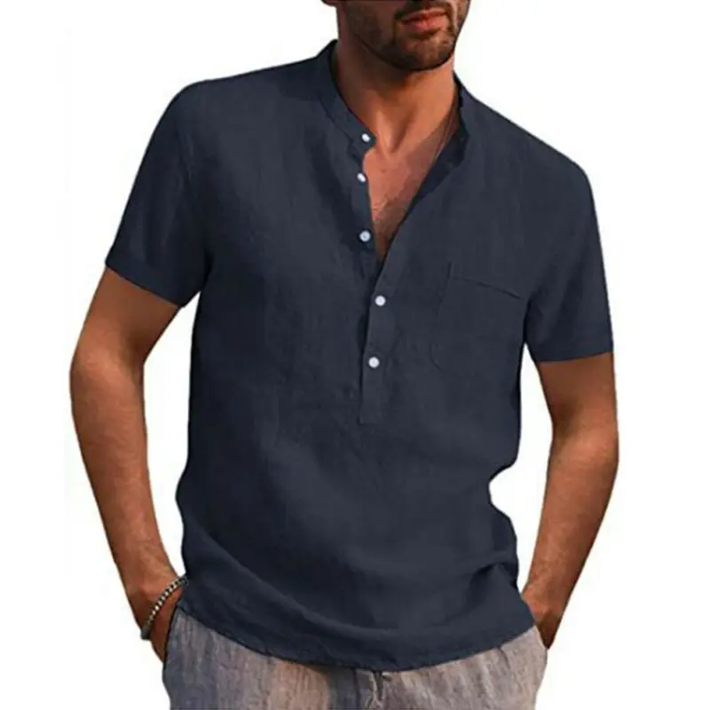 

Cofekate Mens V Neck Solid Color Shirts Short Sleeve Summer T-shirt Work Casual Tee Tops Blouse Mens Shirts
