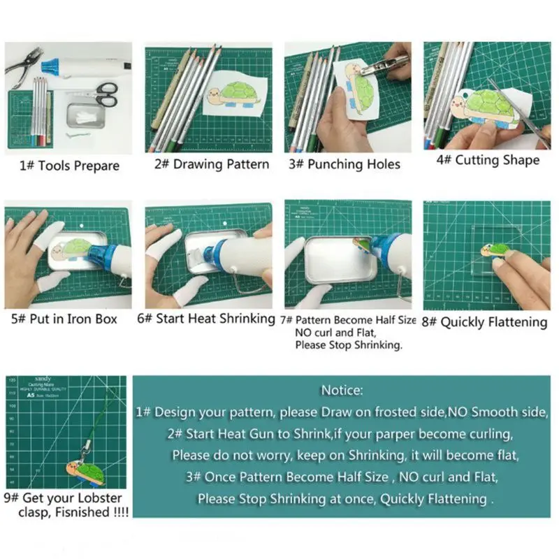 

Heat Shrink Plastic Sheet Kit,Heat Shrinky Sheets Creative Pack,Blank Shrink Film Paper or Shrinky Art Paper with Patter