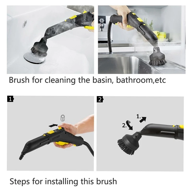 

for Karcher SC1 SC2 SC3 SC4 Large Round Brush Cleaning Brush for Steam Cleaner Absolute Attachment