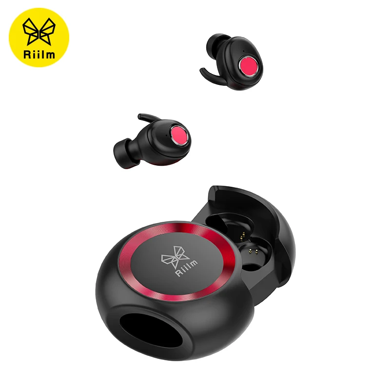 Riilm T580 TWS наушники-вкладыши в уникальный нажатие зарядный чехол Bluetooth бас наушники стерео 5,0 Беспроводной громкой связи Bluetooth гарнитура для IPX5 Водонепроницаемый