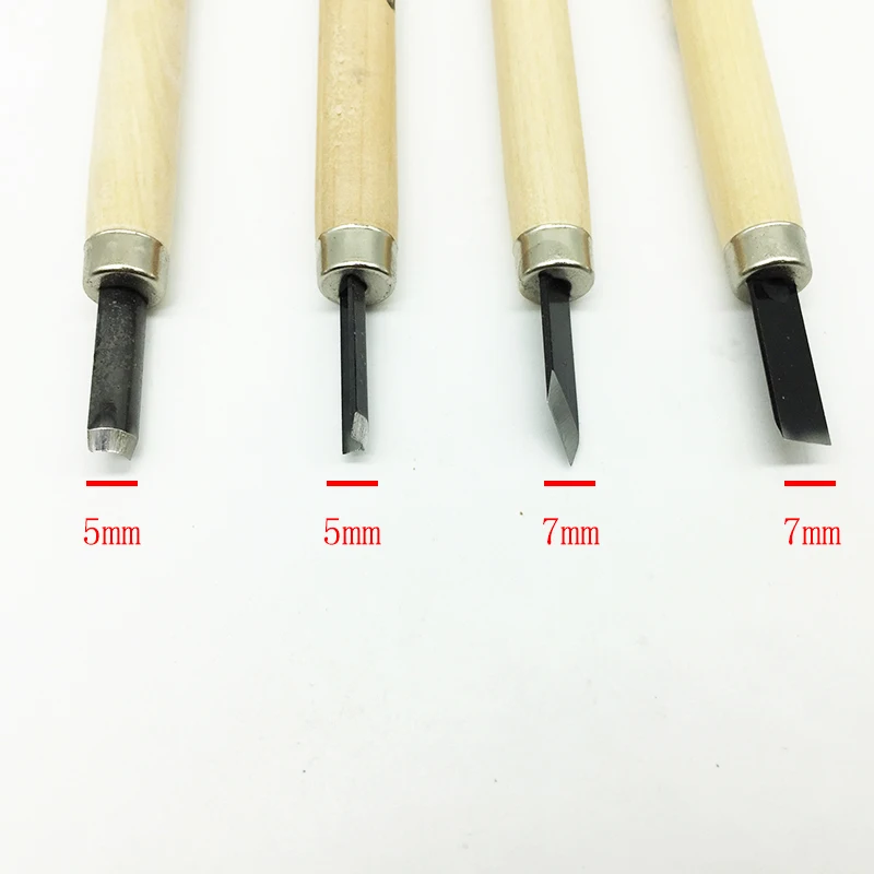 Гравюра 4 шт. DIY ручной резной орнамент или дизайны по дереву нож резиновой главе