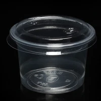 100pcs 2oz disposable plastic portion cups clear portion container with lids for jelly yogurt mousses