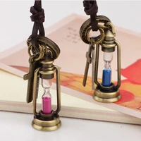 waiaiyao new aladdin magic lamp necklace mini hourglass sweater chain couple leather rope necklace jewelry