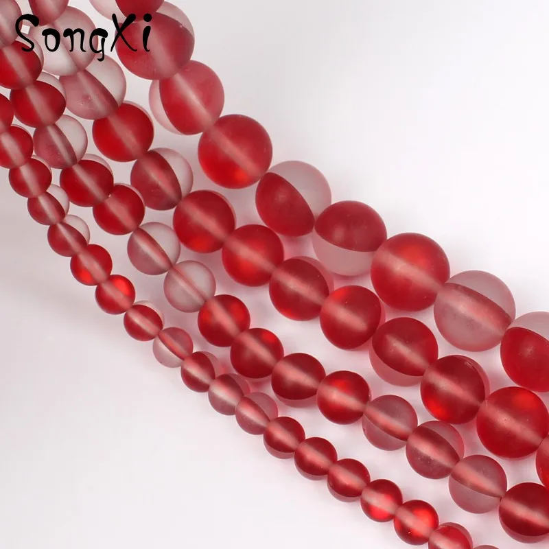 Натуральные матовые красные блестящие бриллианты 6 мм-12 мм круглые бусины для