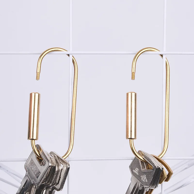 Латунный брелок EDC с замком золотой карабин для кемпинга снаряжение выживания