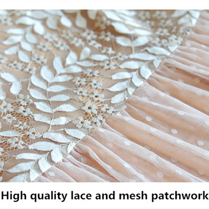 

Summer Vintage Women Bohemian Lace Mesh Midi Ladies Retro Korean Fresh Sweet Casual Loose Beach Formal Long Dress femme