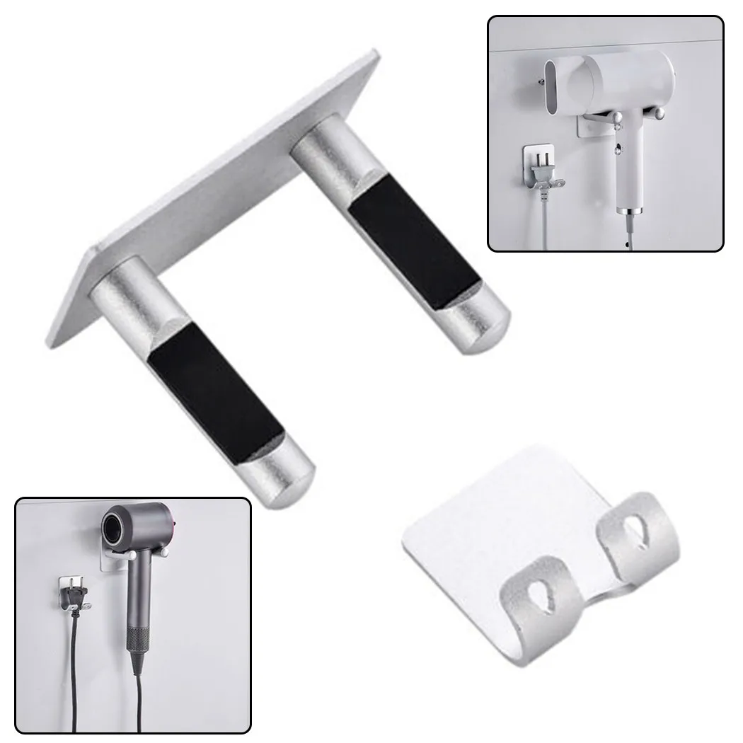 

Aluminum Wall Mount Bracket Stand Holder Bracket Hanger Storage Hooks Shelf For Hair Dryer Living Room Bathroom Accessories