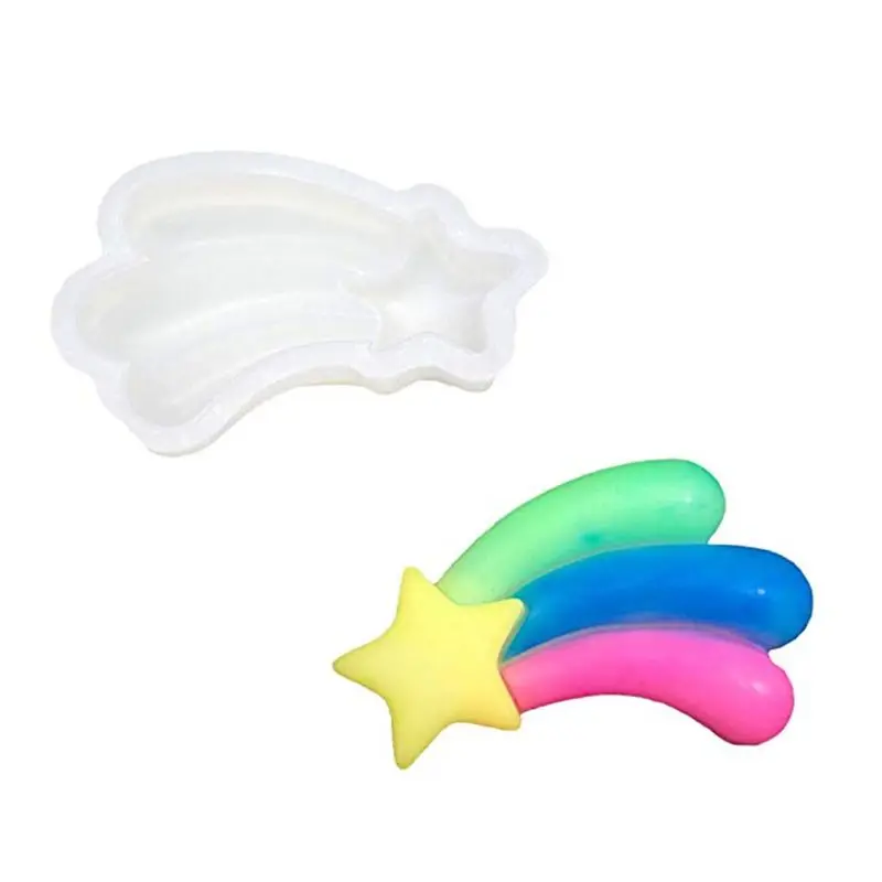 

New 3D DIY Meteor Rainbow Mold UV Resin Jewelry Fondant Silicone Mold Jewelry Making