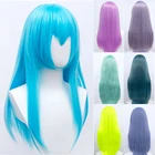 Парики DIANQI для косплея для женщин, 34 Цвета, 60 см, длинные прямые волосы, розовый, серый, белый, фиолетовый, черный, розовый, разноцветные, вечерние