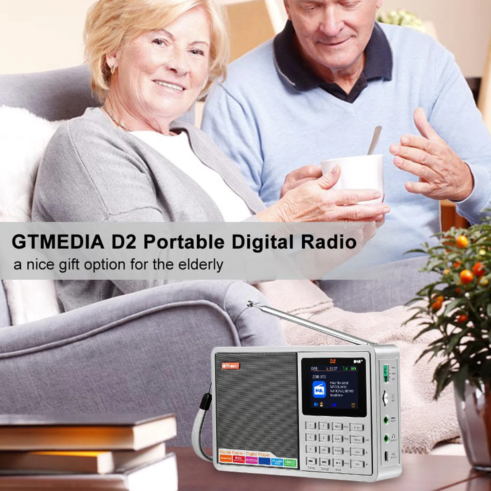 GTMEDIA D2 Портативный радиостанция DAB цифровой FM радио Bluetooth Динамик AUX в слот для
