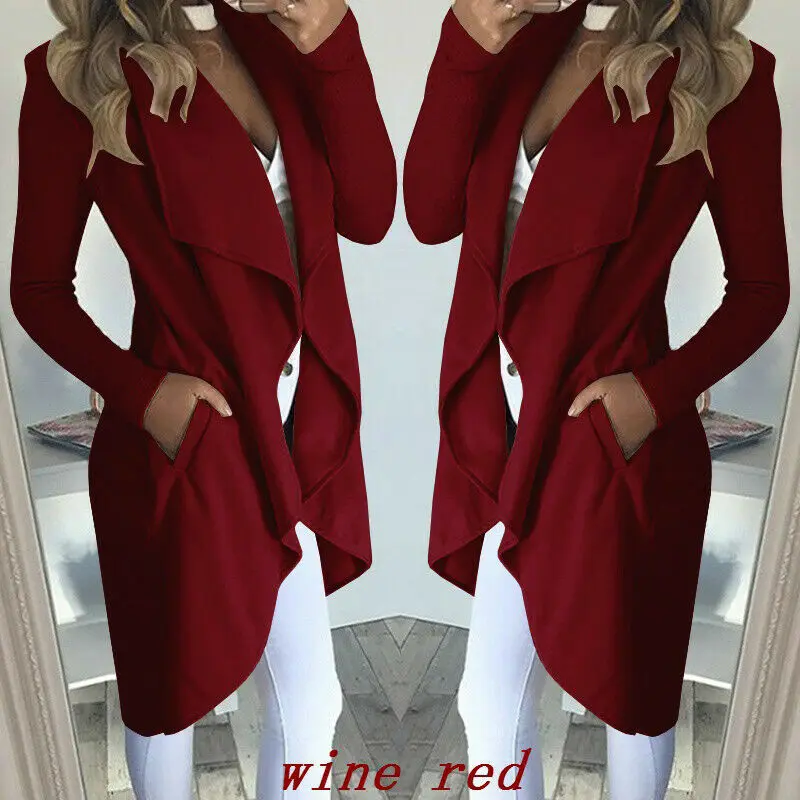 Кардиган женский с длинным рукавом свободный однотонный Тренч отложным