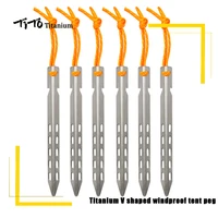 tito titanium tent nails v shaped design outdoor camping windproof equipment tent tool for soft ground 681012pc
