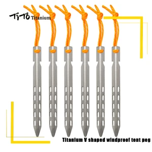 Ветрозащитный инструмент Тито из титана для палатки с V-образным дизайном, для кемпинга на открытом воздухе, для мягкой земли, 681012 шт.