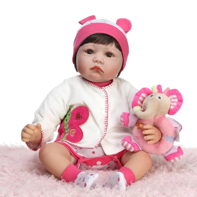 

Cute bebe reborn doll 22 inch handmade soft real touch silicone baby reborn dolls gift xmas present bonecas