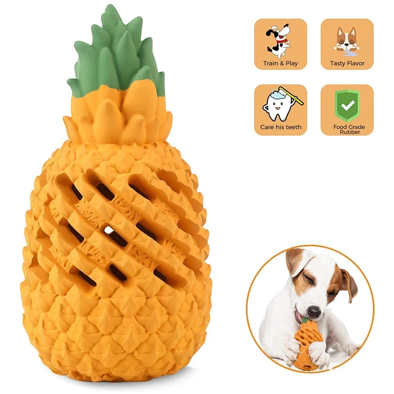Ананас собака жевательные игрушки для чивера нерушимые интерактивные лечения
