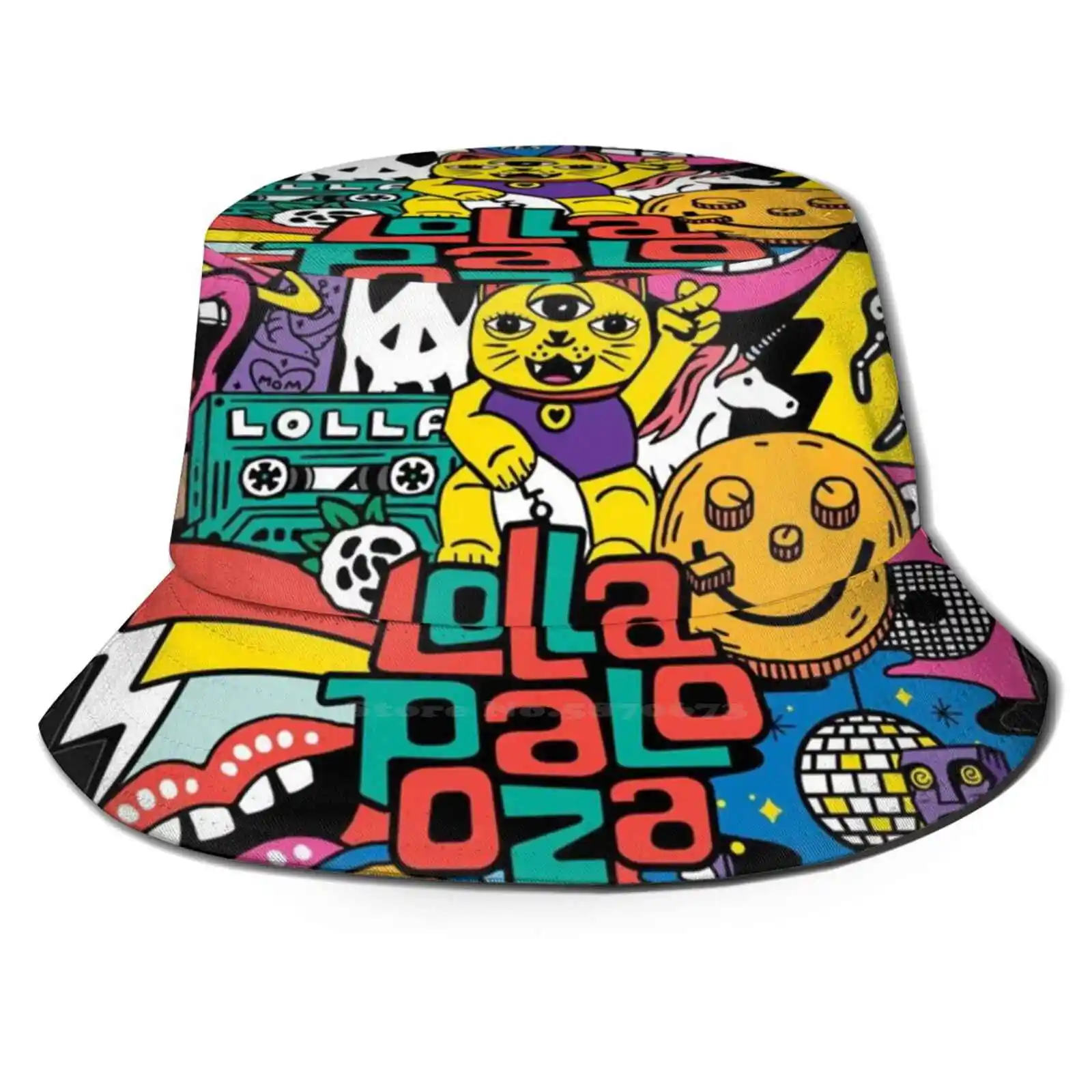 

Lollapalooza Unisex Fisherman Hats Bucket Hats Event Music Music Event Event Idm Hip Hop Pop Urban Lifetime Best Selling