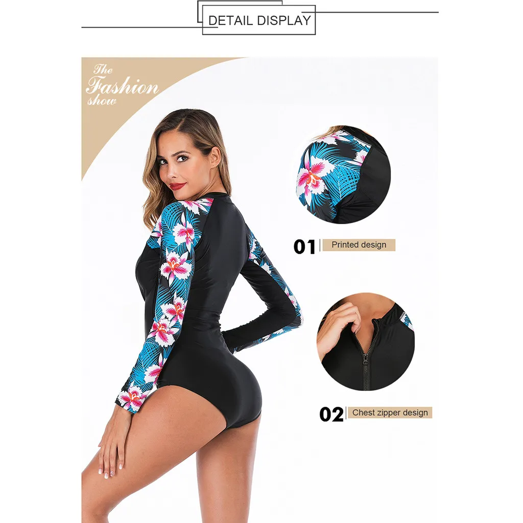 Костюм для плавания с длинным рукавом на молнии защитой от