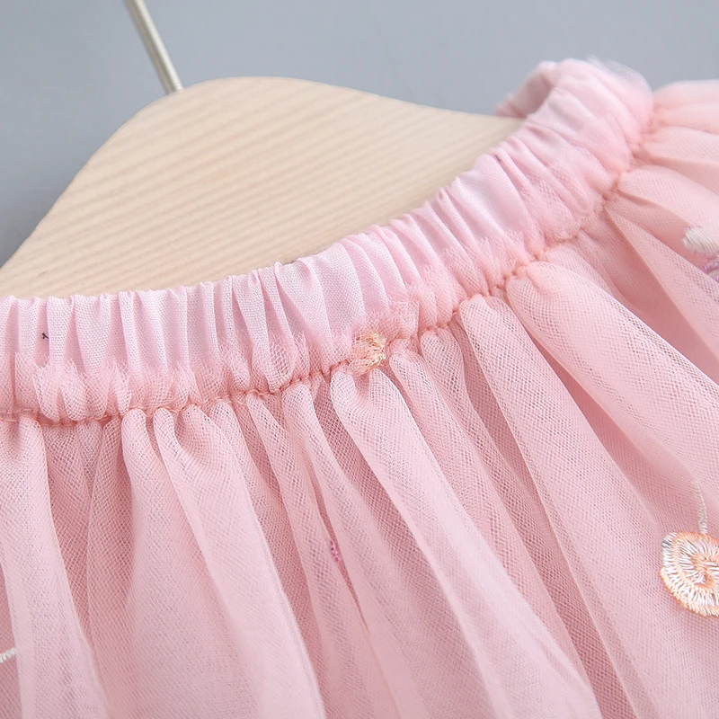 Юбка-пачка с вышивкой для маленьких девочек летняя фатиновая одежда малышей