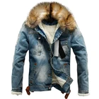 Перевозка груза падения 2021 Новая мужская джинсовая куртка и пальто для девочек, плотные теплые джинсовые зимняя верхняя одежда S-4XL