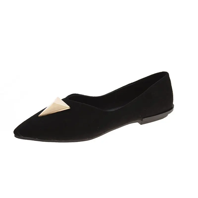 

Shoes Woman Flats Round Toe Casual Female Sneakers Shallow Mouth Dress New Pointed Toe Summer Flock Spring Basic Slip-On Leisure