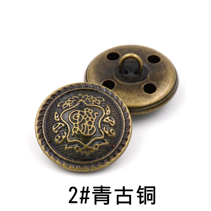 2A. Green bronze 10 шт. медная Пряжка винтажный логотип бронзовая старинная Серебряная джинсовая куртка одежда на пуговицах Большая одежда аксессуары на пуговицах - Цвет: 2A. Green bronze