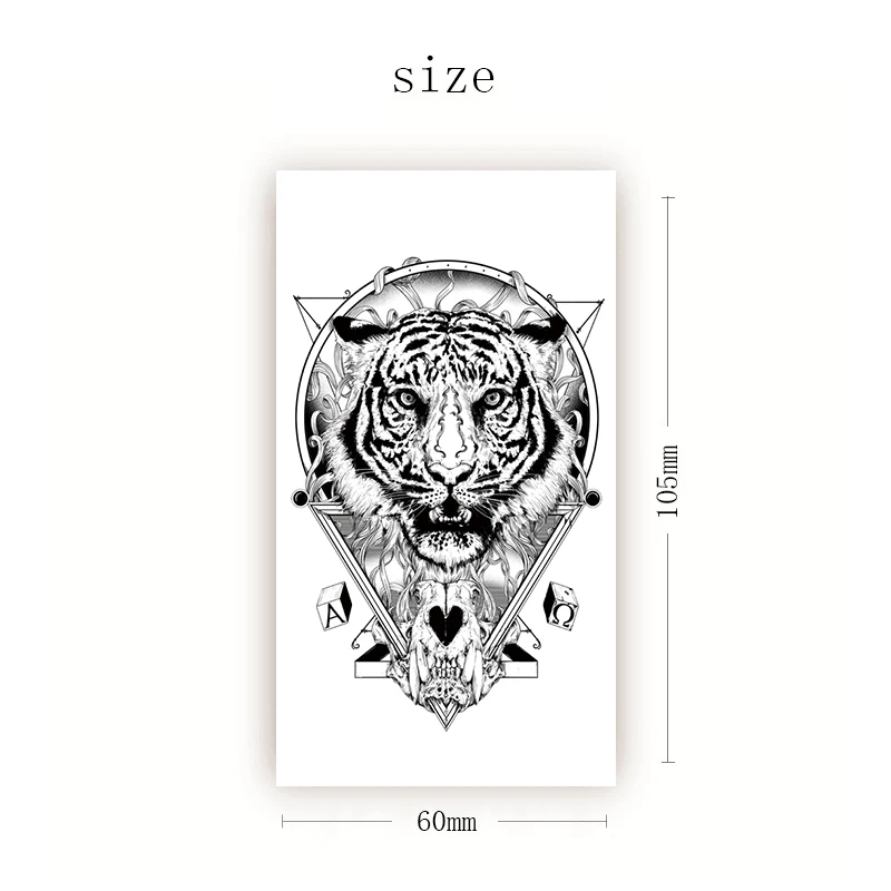 

Tiger King Geometry Skull Temporary Tattoo Stickers Black Letters Fake Tattoos Waterproof Tatoos Arm Small Size for Women Men