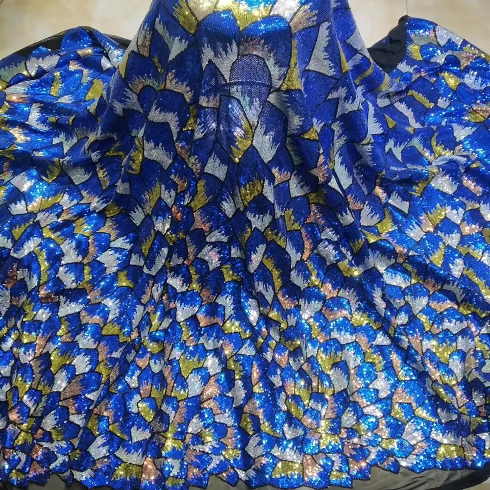 

NaXiu Bridal Lace Fabric High Quality African Lace Fabric With Sequins Embroidery Net Tulle Lace For Nigerian Women Wedding